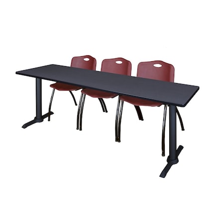 Cain Rectangle Tables > Training Tables > Cain Training Table & Chair Sets, 84 W, 24 L, 29 H, Grey MTRCT8424GY47BY